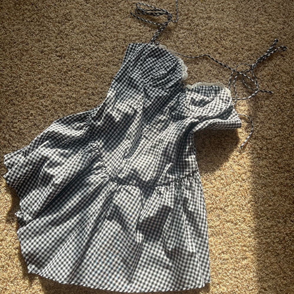 Gingham corset dress, size small. NWOT.